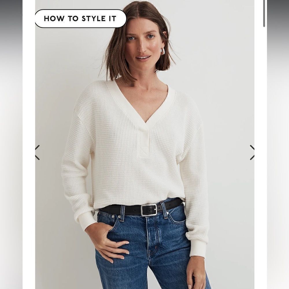 Madewell Brushed Waffle V-Neck Tee
